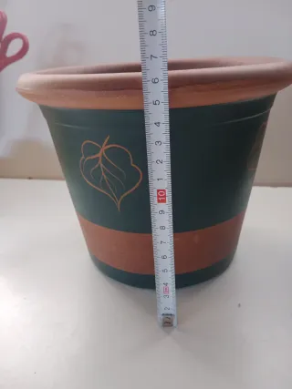 2 Tiestos de cerámica con diseño de hoja