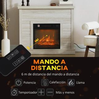 Chimenea Eléctrica 1800W con Efecto de Llama Tara
