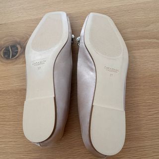Bailarinas Zara Beige Pedrería Talla 37