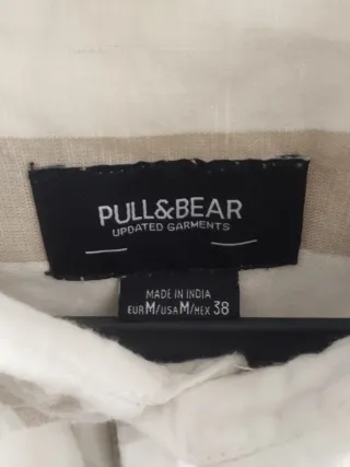 Camisa Pull&Bear Rayas Beige Talla M