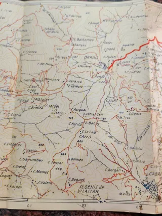 Antiguo Mapa Topográfico Maresme, Barcelona