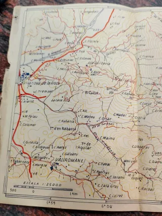 Antiguo Mapa Topográfico Maresme, Barcelona