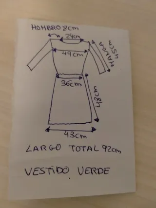 Vestido verde manga larga