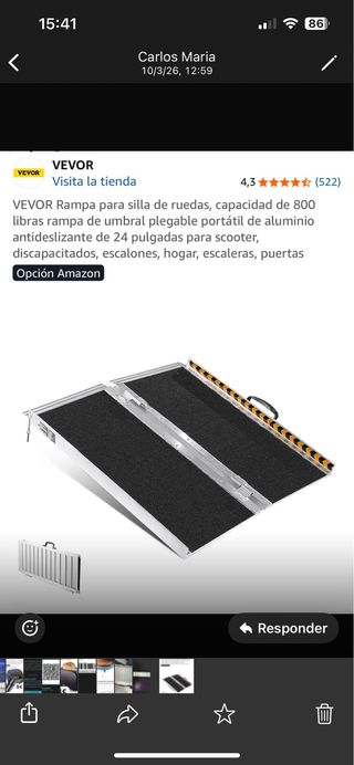 Rampa para silla de ruedas VEVOR Rampa para silla