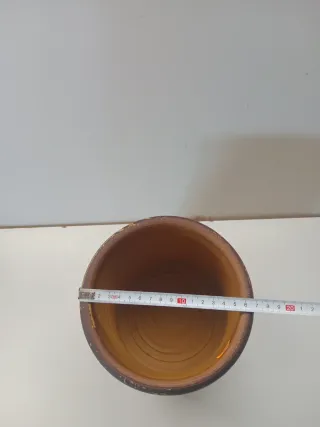 Maceta de cerámica con sol