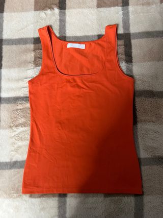 Camiseta Zara naranja talla S