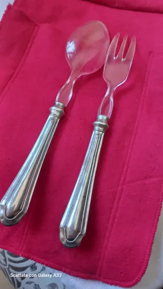Posate insalata arg.800, anni 50