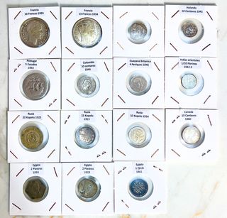 Lote Monedas Plata Varios Países