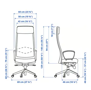 Silla de oficina ergonómica con ruedas
