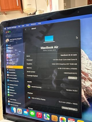 MacBook Air 13” 2018 i5 8GB Plata