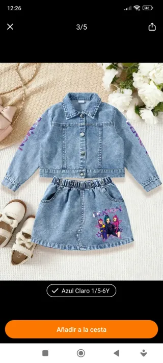 Conjunto vaquero k-pop demon  talla 5-6 años