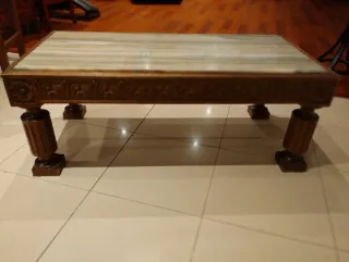 Mesa antigua de madera y mármol,Venda en persona