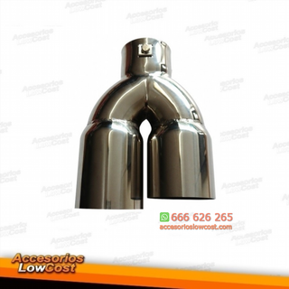 Cola de escape doble universal en acero inox.