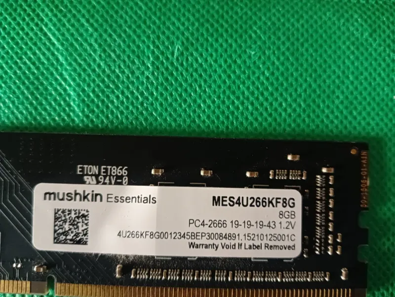 2x 8GB DDR4 2666MHz Mushkin Essentials RAM afbeelding 2