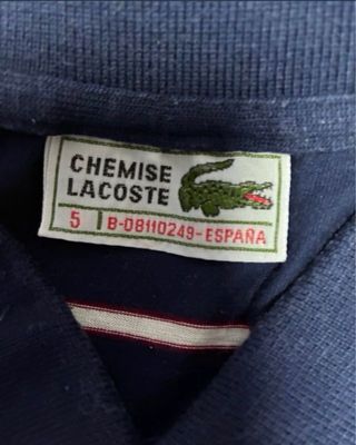 Polo Lacoste Rayas Azul Blanco Talla M