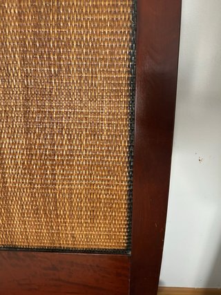 Cama King Size Madera y Rattan
