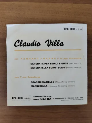 Vinile Claudio Villa 45 Giri