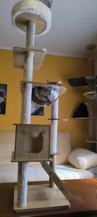 Árbol rascador para gatos de madera