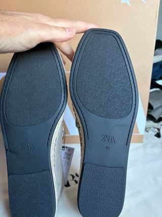 Alpargatas Zara Piel Gris Talla 40