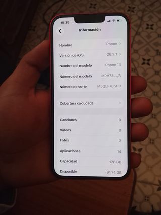 iPhone 14 Rojo 128GB Como Nuevo