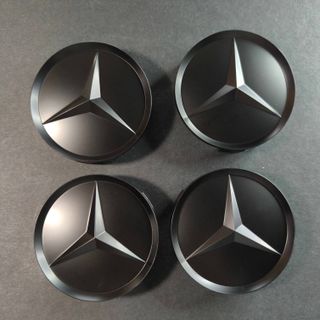 TAPABUJES MERCEDES 75mm NEGRO MATE - TAPAS AMG