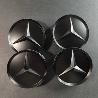 TAPABUJES MERCEDES 75mm NEGRO MATE - TAPAS AMG