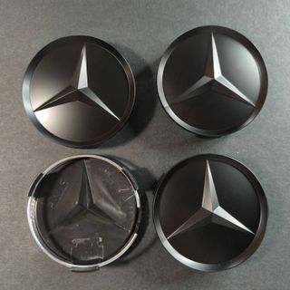 TAPABUJES MERCEDES 75mm NEGRO MATE - TAPAS AMG