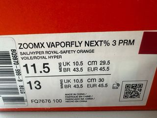 Nike ZoomX Vaporfly Next 3% T45.5