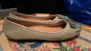 Manoletinas plateadas con lazo