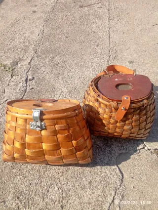 Cestas de pesca de mimbre (2 unidades)