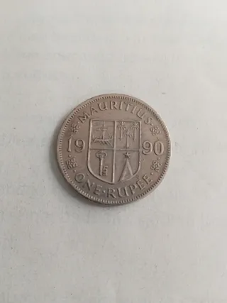 Moneda Mauricio 1 Rupia 1990