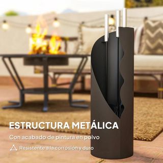 Juego de Utensilios para Chimenea de 4 Piezas