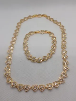 Conjunto Gargantilla y Brazalete Chapado Oro