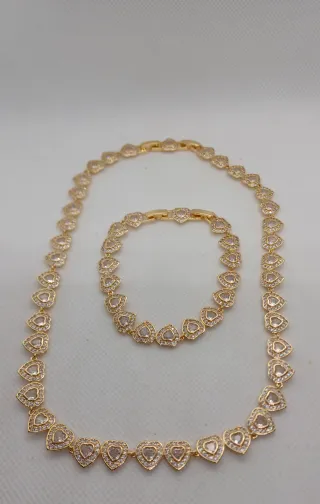Conjunto Gargantilla y Brazalete Chapado Oro