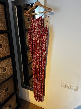 Mono largo estampado rojo