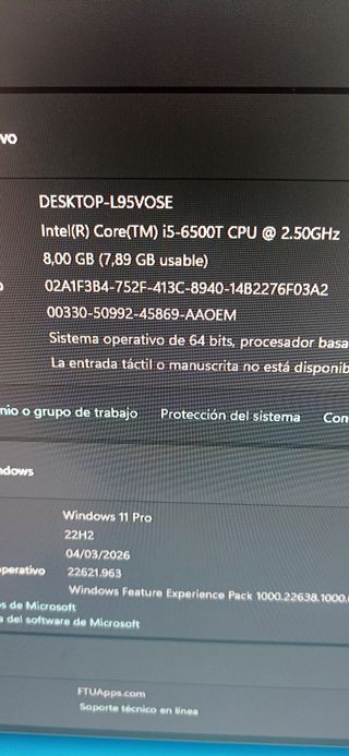 Ordenador Mini PC Lenovo M700 Negro