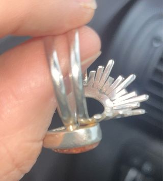 Anillo Plata 925 Doble Piedra Sol Talla 24