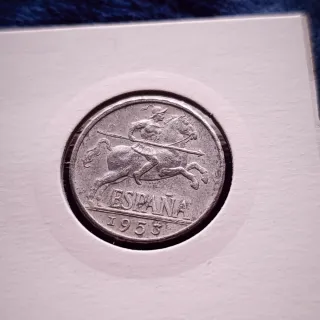 Moneda 10 céntimos año 1953