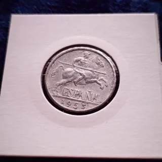Moneda 10 céntimos año 1953