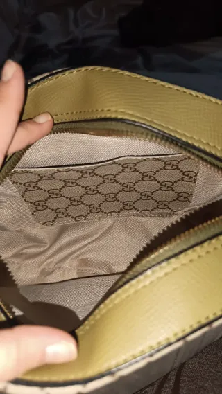 Bolso neceser estilo Gucci beige