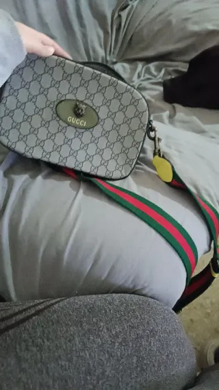 Bolso neceser estilo Gucci beige