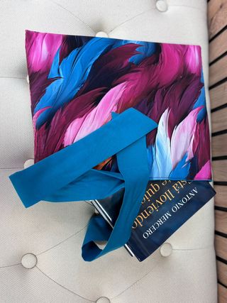 Funda libro/tablet plumas multicolor