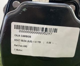 Caja de cambios seat 95297 lbq ibiza (6j5) 1.9 tdi