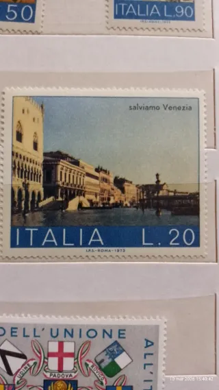7 Francobolli Italia Venezia L.90