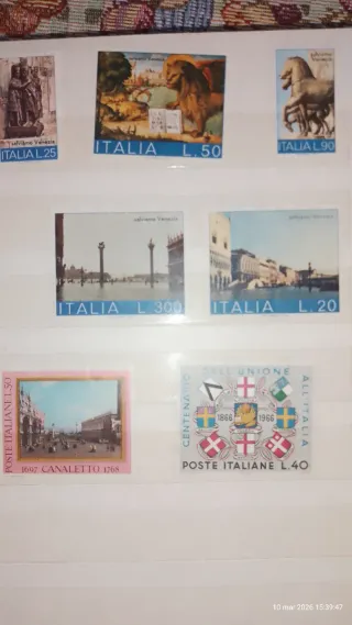 7 Francobolli Italia Venezia L.90