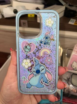 Funda iPhone 13 Pro Stitch Azul Glitter