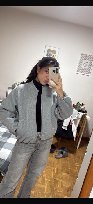 Chaqueta bomber gris