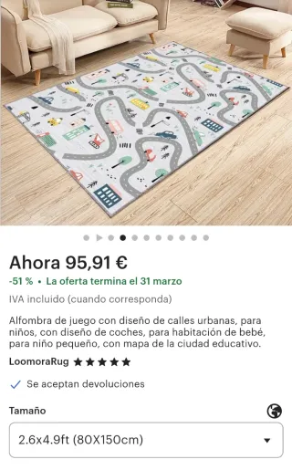 Alfombra Juego Calles Urbanas  80 x 150