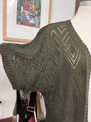 Cárdigan Ganchillo Ligero Verde