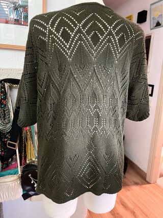 Cárdigan Ganchillo Ligero Verde